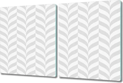 Produktbild von Glas-Herdabdeckplatte Glaskeramikkochfeld-Abdeckung Spritzschutz - 2x 40x52 cm - Vektor grau und weiß