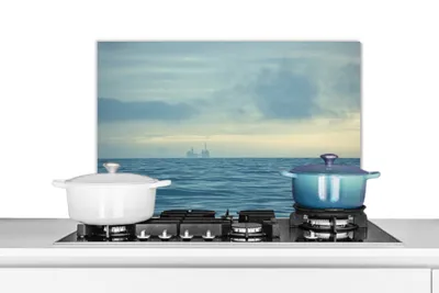 Obrázok produktu pre MuchoWow® Splashback Kuchyňa - Kuchynský backsplash - Ochrana steny pre sporák a drez Severné more - hmla - voda 60x40cm Alu-Dibond (alternatíva k