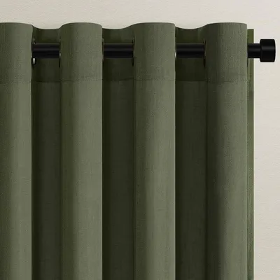 Voile Gardinen 140x160 cm Kurz Leinen Optik mit Ösen 2er Set