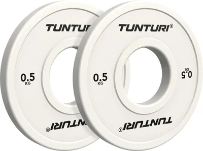 Produktbild von Tunturi Platinum Fraktional Gewichtsscheiben – Bumper Plates – Weiß – 0,5 kg – Set