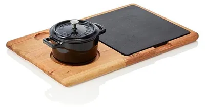 Immagine prodotto di Piatto da portata in lava, con cocotte Ø 10 cm, (H) 6 cm