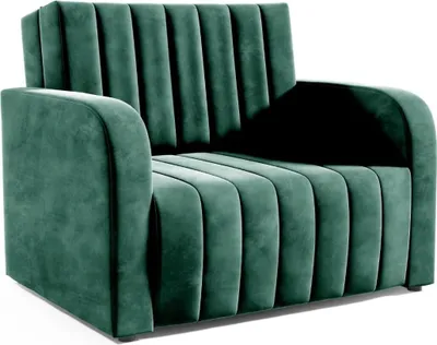 Produktbild von LIKMA 2 Sitzer Sofa mit Schlaffunktion Otto 135 x 90 x 100 cm Velvet Schlafcouch - Moderne Wohnzimmer Couch - Sofa mit Bettfunktion - Schlafsofa Farbe: Flaschengrün, Stoff: Trinity 38