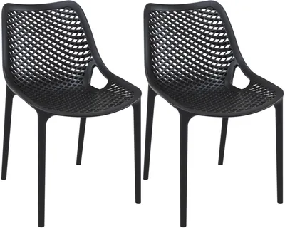 Produktbild von CLP 2er Set Stühle Air Stapelbar UV-lichtbeständig schwarz