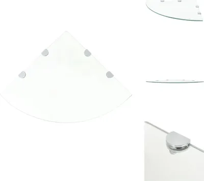 Image de vidaXL Étagère d'angle avec supports chromés Verre transparent 45 x 45 cm - étagères murales