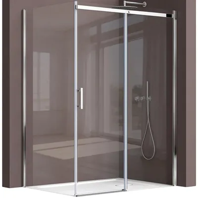 Produktbild von doporro Eckdusche 90x120x195cm chrom Duschkabine Duschabtrennung ESG-Sicherheitsglas Klarglas Schiebetür inkl. Easy-Clean-Beschichtung Einstieg Links Rav18K