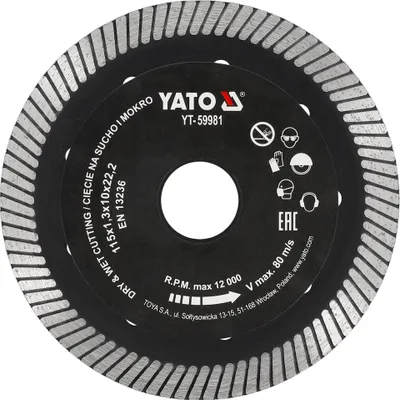 Immagine prodotto di Disco diamantato Turbo 115x22,2 mm per gres porcellanato