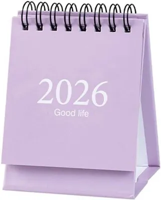 Produktbild von Kreisförmiger Kalender - Kalender 2026 - Einfach - Farblos - Cartoon Mini-Kalender - Kreativer Bürodekor - Handlich - Notiz/Informationsschmuck - Januar 2026 bis Juli 2027 - Kleiner Bürokalender - 9,5 x 7,5 cm - Blau