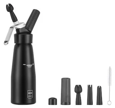 Produktbild von METRO PROFESSIONAL Sahnespender, Ø 8 x 27 cm, 0.5 L, Aluminium, schwarz