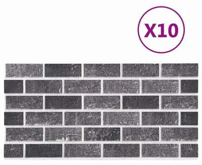 Produktbild von vidaXL Wandpaneele 10 pcs Schwarz und Grau 100 x 50 cm EPS-Schaum