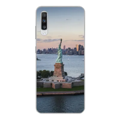 Produktbild von MuchoWow® Handyhülle Schutzhülle Hülle für Samsung Galaxy A70 New York - Freiheitsstatue - Skyline Silikon Softcase Handy Hülle - Schutzhaube