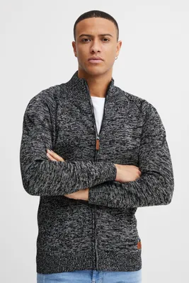 Produktbild von BLEND BHDaniri Herren Strickjacke Cardigan Feinstrick mit Stehkragen Reißverschluss Rippbündchen Baumwollmischung Regular fit