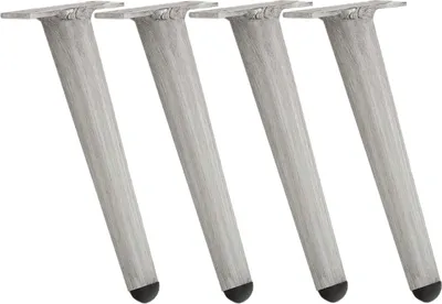 Produktbild von CLP 4er Set Aluminium-Möbelfüße in Holzoptik hellgrau 26 cm