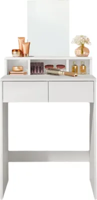 Immagine prodotto di Comò da trucco con specchio – Comò – Ampio spazio di stoccaggio – 40 x 60 x 127 cm