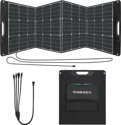 Produktbild von SWAREY Solarladegerät Tragbare 200W Folding Faltbare Solar Panel Ladegerät USB Ausgang Mobile Power Bank für Powerstation Tragbare Stromerzeuger Smartphones Laptops Autobatterien