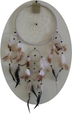Produktbild von Traumfänger Dreamcatcher Federn Träume Geschenk Dekor Hängend Windspiel Raumharmonisierung 16 cm, weiß