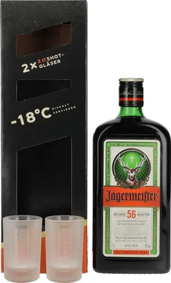 Image de Jägermeister 35% Vol. 0,7l en boîte cadeau avec 2 Shotgläser