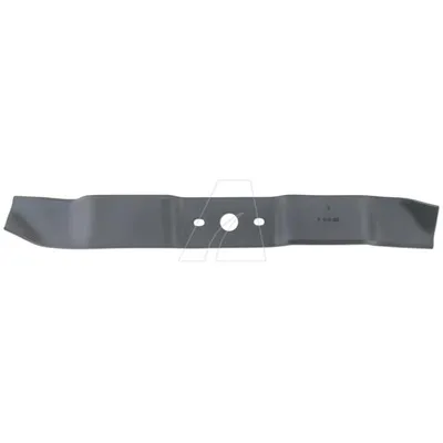 A single lawnmower blade is shown horizontally against a white background.