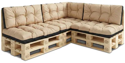 Produktbild von Palettenkissen Outdoor 7er Set Europaletten Palettensofa Palettenmöbel Beige