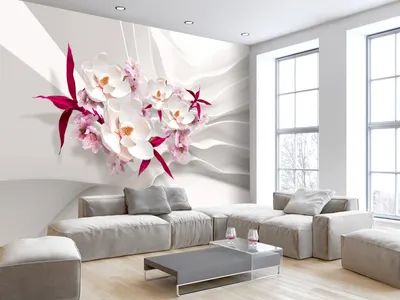 Produktbild von Vlies Fototapete Blumen Orchidee 400x280 cm Tapeten Wandtapete XXL Abstrakt 3D Effekt b-C-0586-a-a