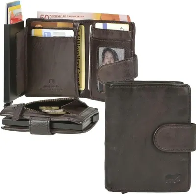 Produktbild von Bear Design Kartenetui Geldbörse Leder braun mit RFID Schutz Geldbeutel Portemonnaie Minibörse mit Münzfach CL15689-brown
