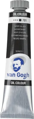 Image de Peinture à l'huile Van Gogh en tube 20 ml, ivoire noir 701