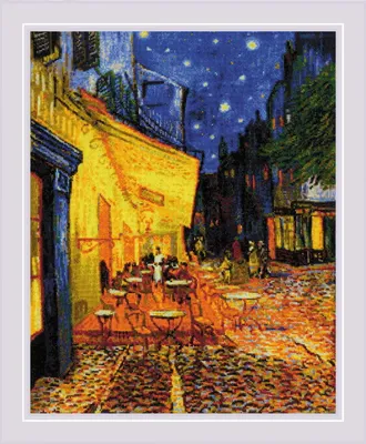 Produktbild von Riolis Kreuzstich-Stickset "Cafe-Terrasse bei Nacht nach V.Van Goghs Gemälde", 40x50cm