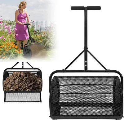 Produktbild von Famanu Streuwagen für den Garten - Gazonstreuer mit 80L Inhalt - Schwarz