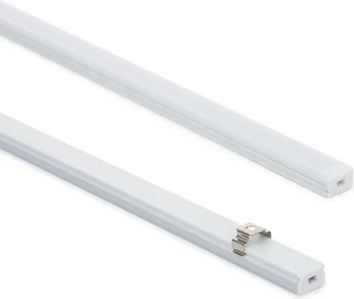 Produktbild von Aluminiumprofil Aufbau 12x8 mit für LED Streifen bis 8 mm Weiß 2 m Weiß transluzent