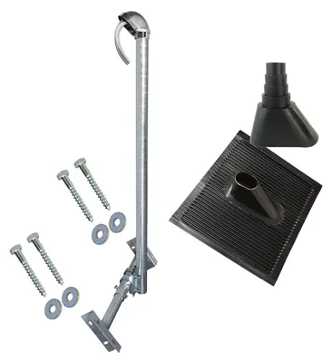 Produktbild von PremiumX BASIC X120-48F Dachsparrenhalter 120cm Mast Kappe Ziegel schwarz
