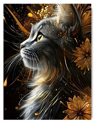 Immagine prodotto di Kit per Diamond Painting: Gatto, 5D, con cristalli rotondi, dimensioni 30x40 cm, ideale per principianti