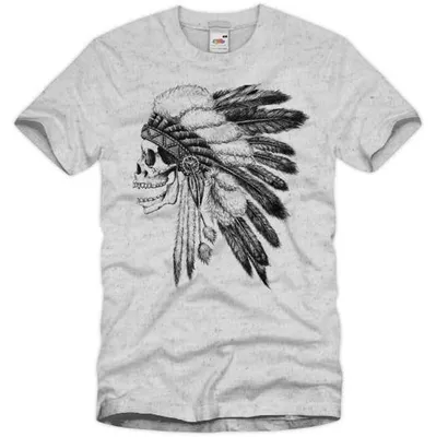 Produktbild von style3 Biker Indian Skull Herren T-Shirt Totenkopf Motorrad Tattoo