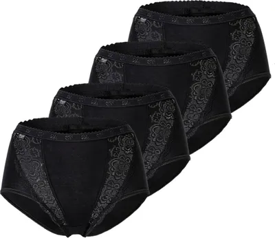 Produktbild von sloggi 4er Pack Chic Maxi Slip Femininer Stil mit Spitzenakzenten, Perfekte Passform, Atmungsaktives Material