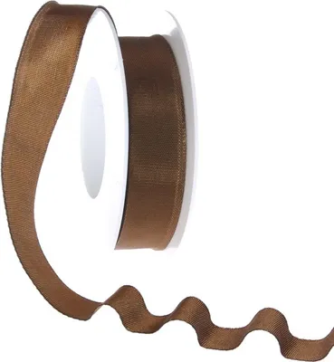 Produktbild von Taftband mit Drahtkante - Cocosbraun - 25 mm - 25 m - 3330-25-25-539