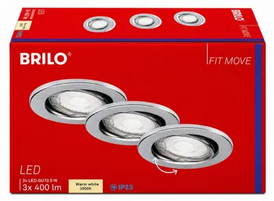 Produktbild von Briloner PRISMA LED Einbaustrahler 3er Set Alu GU10 3x5W 400lm Schwenkbar