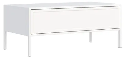 Image de Selsey Velveto – Table basse avec tiroir - blanche - 100 x 50 cm