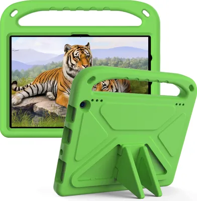 Produktbild von Hülle für Amazon Fire HD 10 / Fire HD 10 Plus 2021, Leichte Stoßfeste Eva Kinder Schutzhülle mit Griff und Faltbarem Ständer Grün