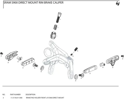 Produktbild von Sram S900 Direct Mount Ersatzteilkit Schwarz  Schwarz One Size