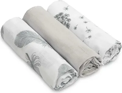 Produktbild von SENSILLO Musselinwindel Set Spucktcher Baby 3er Pack Mulltcher 70x80 cm Grau