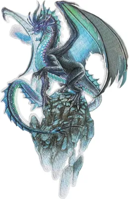 Produktbild von ROTH Bügelbild, gestickt, Eisdrache
