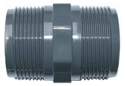 Image de Double Mamelon PVC-U AG x AG 2 Pouces, Raccord PVC Fileté