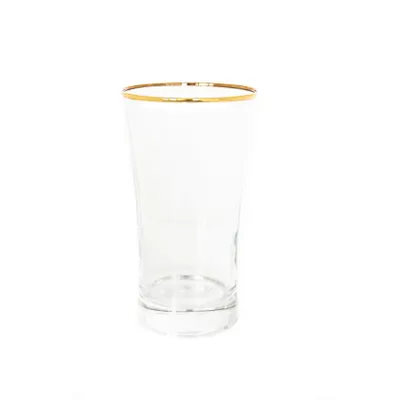 Immagine prodotto di Pasabahce 6 pezzi Bicchieri da acqua iconici Azur Gold Bicchieri da acqua iconici Longdrink Glass 300 cc