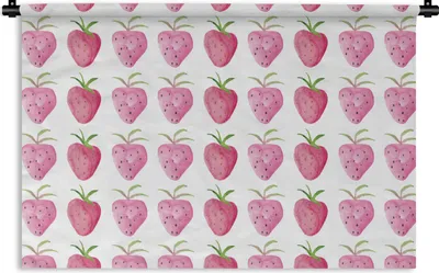 Produktbild von MuchoWow® Wandteppich Wandbehang Erdbeere - Aquarell - Design 150x100 cm Tapisserie Dekoration Wandtuch - Waschbar - Tapisserien - Wand-Decke