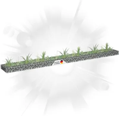 Produktbild von DELUKE® Gabionen Hochbeet ROON aus Stahl | 270x30x10cm | Steinkorb Gabionengitter Ziergabione Steingabione Drahtkorb befüllbar