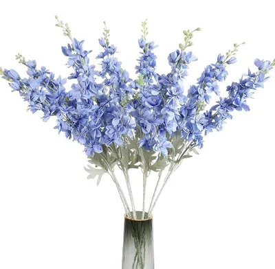 Imagen del producto de Flores artificiales, ramo de 2 piezas, perfectas para bodas y decoración del hogar, color azul, 85 cm, 2 unidades