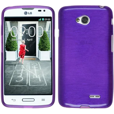 Produktbild von PhoneNatic Case kompatibel mit LG L70 - lila Silikon Hülle brushed + 2 Schutzfolien