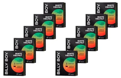 Produktbild von 30 (10 x 3er) Billy Boy Bunte Vielfalt Kondome farbig - Standardgröße