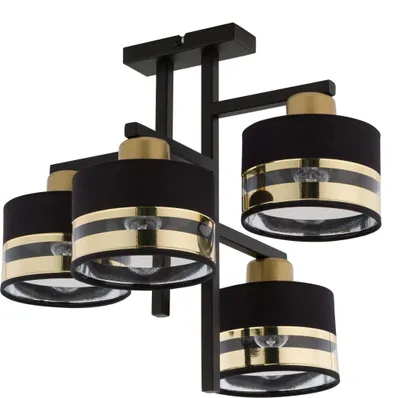 Obrázek produktu pro Stropní svítidlo 4bodové dekorativní designové moderní černé/zlaté Pro 4xE27 15W Sigma Lighting