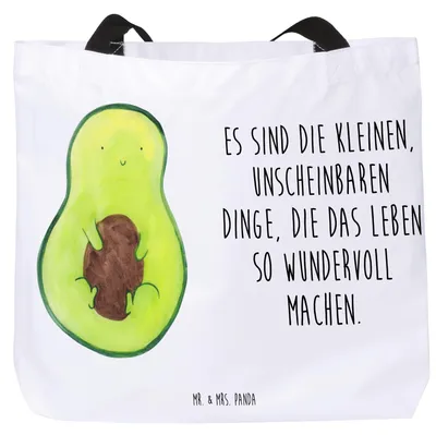 Produktbild von Mr. & Mrs. Panda Schultasche Avocado Kern - Weiß - Geschenk, Pflanze, Laptoptasche, Strandtasche, Spruch Leben, Beutel, Tote Bag, Wunder, Baby, Tasche