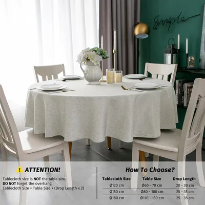 Obrázok produktu pre Okrúhly obrus 150 cm, svetlosivá, vodotesný, škvrnám odolný, pre jedáleň