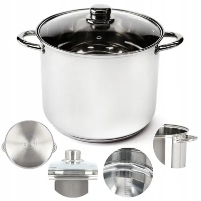Produktbild von Kuketo | Edelstahl Kochtopf Gastronomisch 8 L – 24 cm Großer Induktionstopf Mit Deckel – Robust, Hoch & Für Profis & Haushalt Geeignet